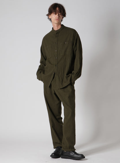 【Y's for men × MASSES】 SHRINK SERGE STAND COLLAR SHIRT