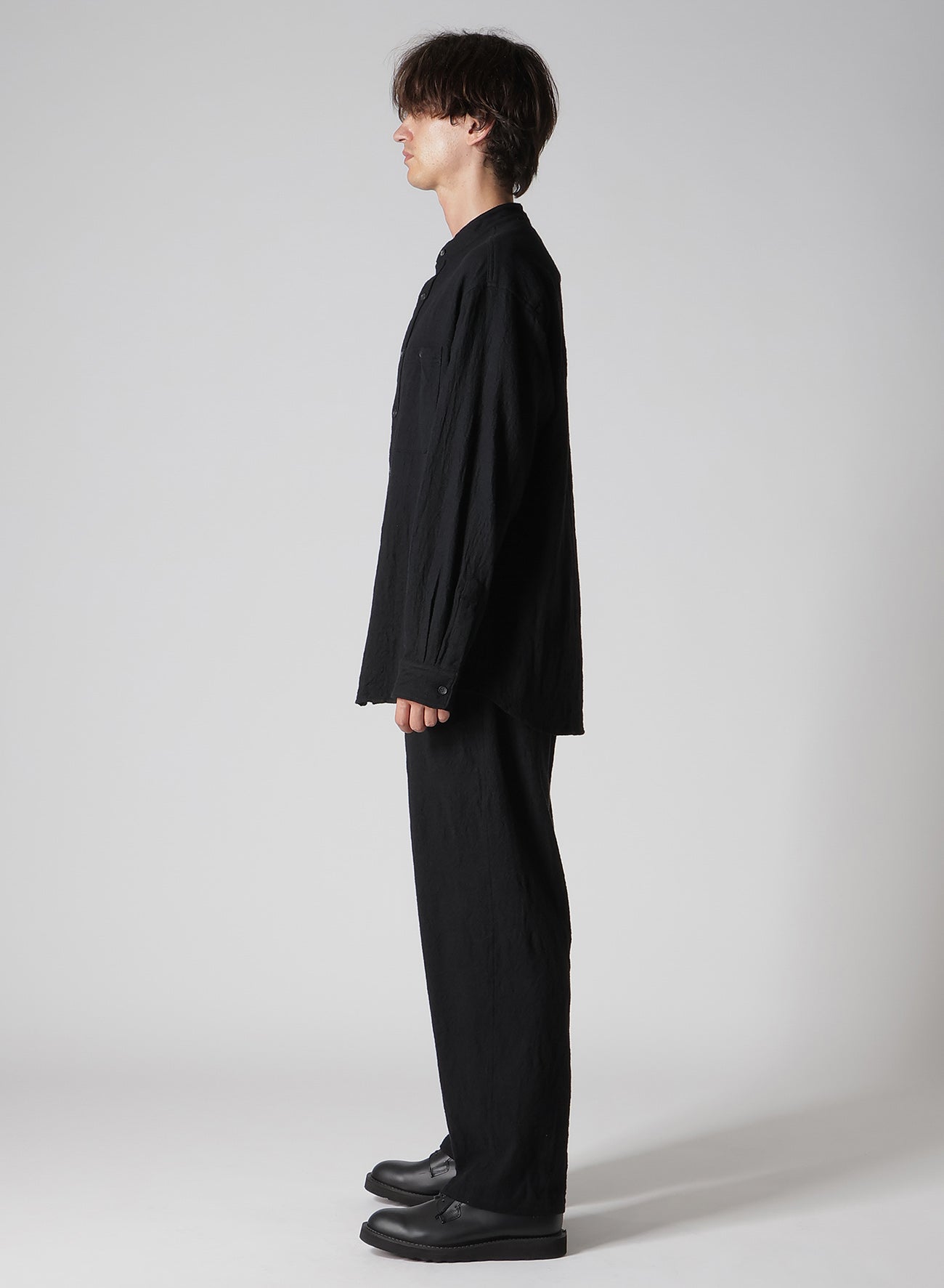 【Y's for men × MASSES】 SHRINK SERGE STAND COLLAR SHIRT