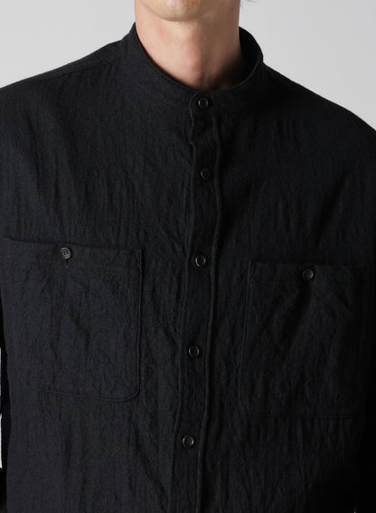 【Y's for men × MASSES】 SHRINK SERGE STAND COLLAR SHIRT