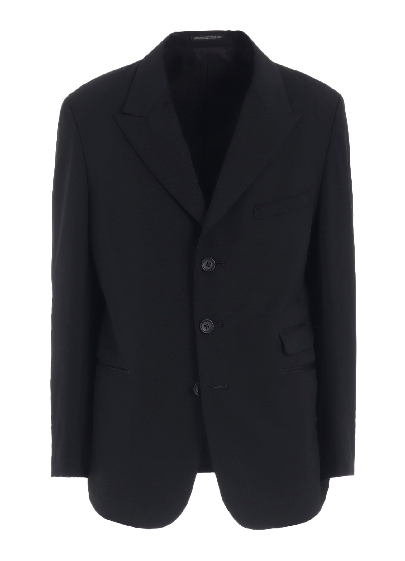 WOOL GABARDINE PEACKED LAPEL 2-BUTTON JACKET