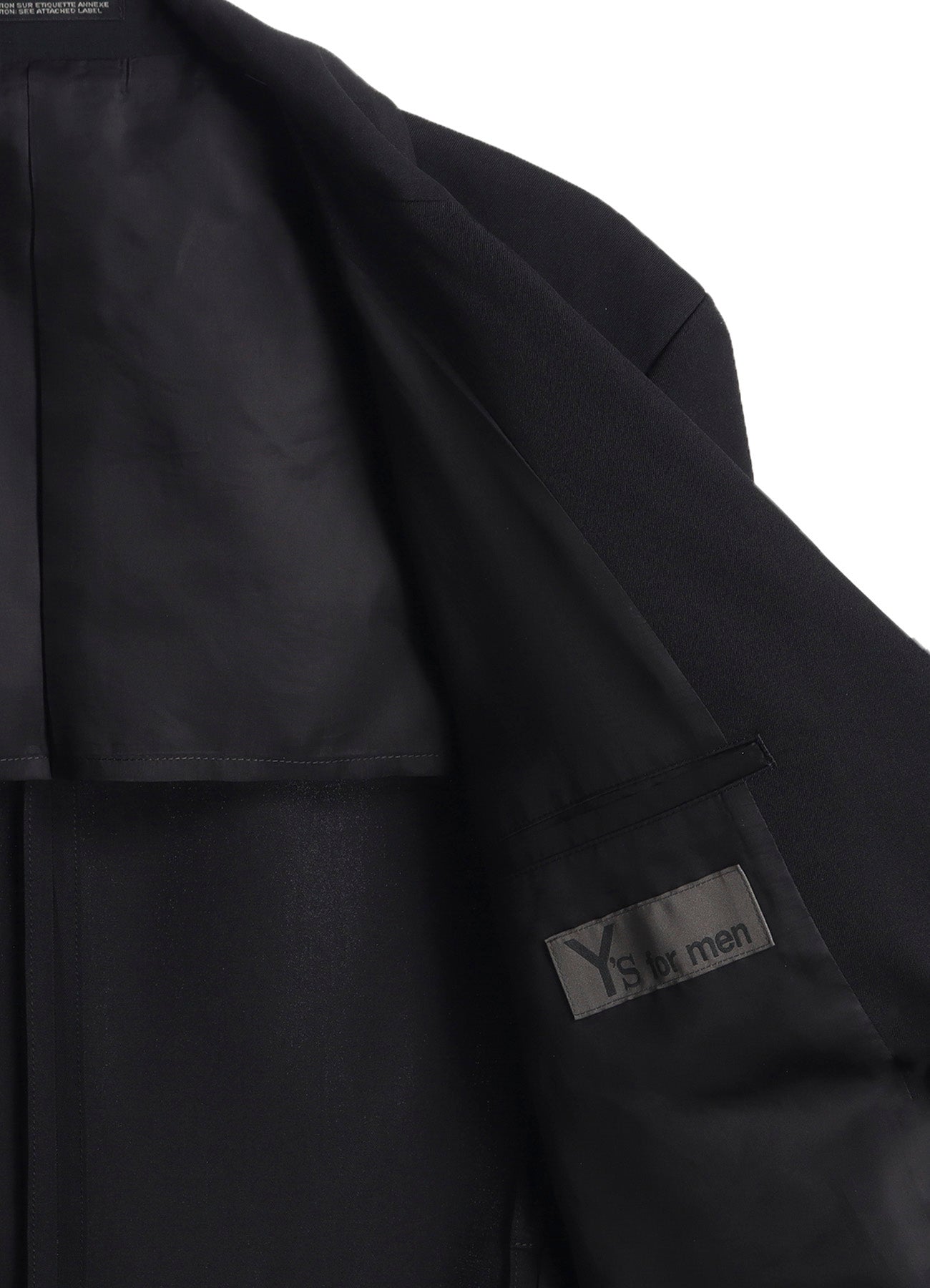 WOOL GABARDINE PEACKED LAPEL 2-BUTTON JACKET