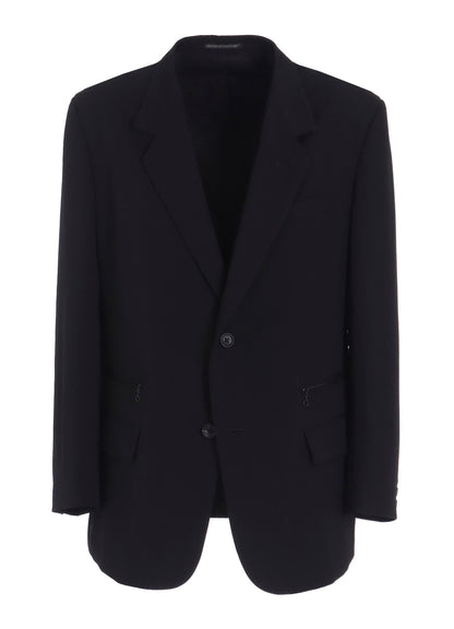 WOOL GABARDINE LEFT AND RIGHT CHANGE POCKET JACKET