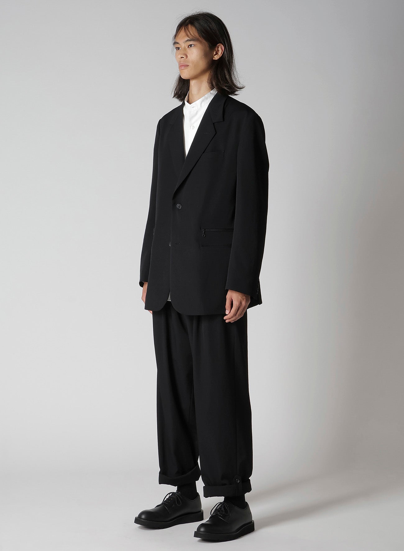 WOOL GABARDINE LEFT AND RIGHT CHANGE POCKET JACKET – THE SHOP