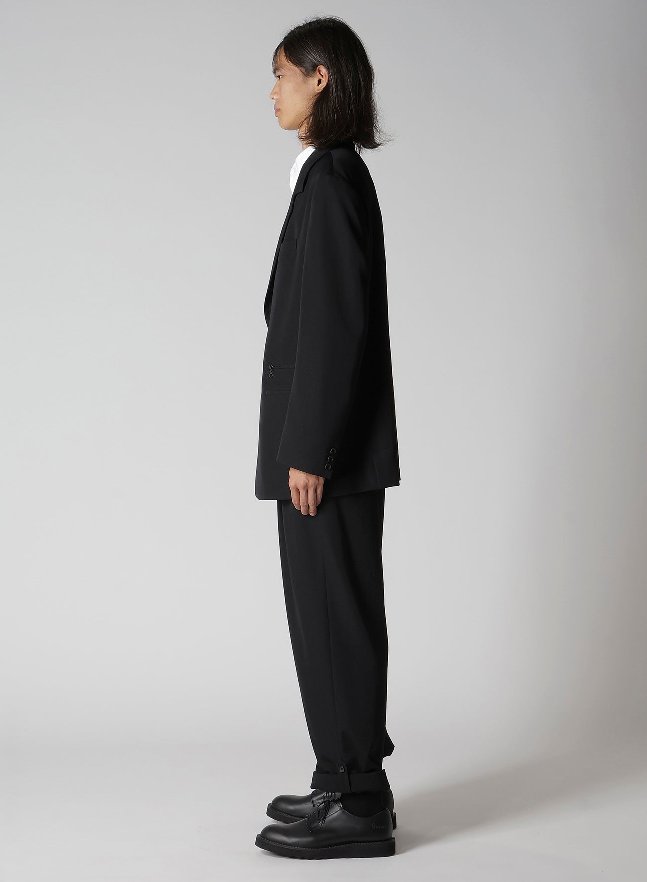 WOOL GABARDINE LEFT AND RIGHT CHANGE POCKET JACKET – THE SHOP