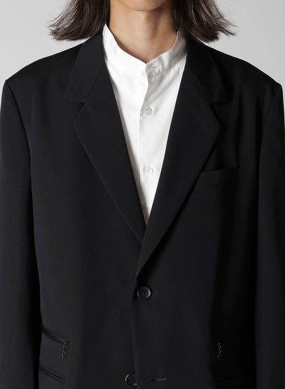 WOOL GABARDINE LEFT AND RIGHT CHANGE POCKET JACKET