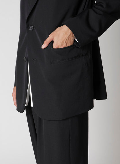 WOOL GABARDINE LEFT AND RIGHT CHANGE POCKET JACKET