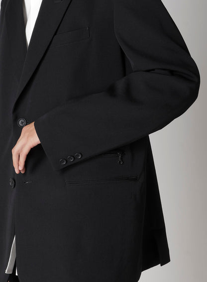 WOOL GABARDINE LEFT AND RIGHT CHANGE POCKET JACKET