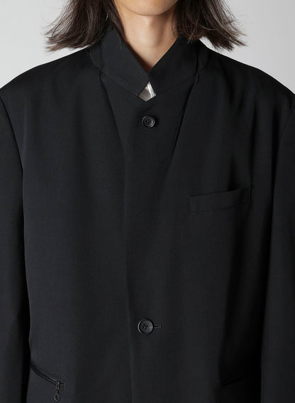 WOOL GABARDINE LEFT AND RIGHT CHANGE POCKET JACKET