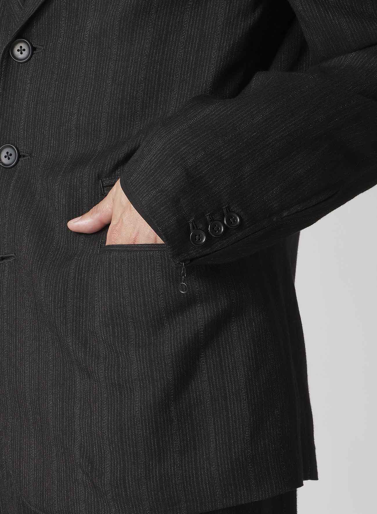 ZIP OPENED CUFF 3-BUTTON JACKET