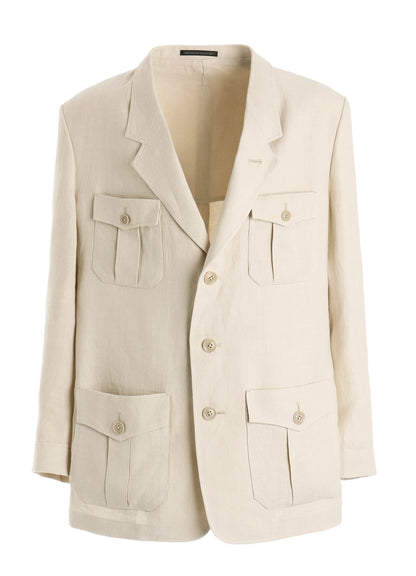 UN-DYED LINEN TWILL 4 POCKETS JACKET