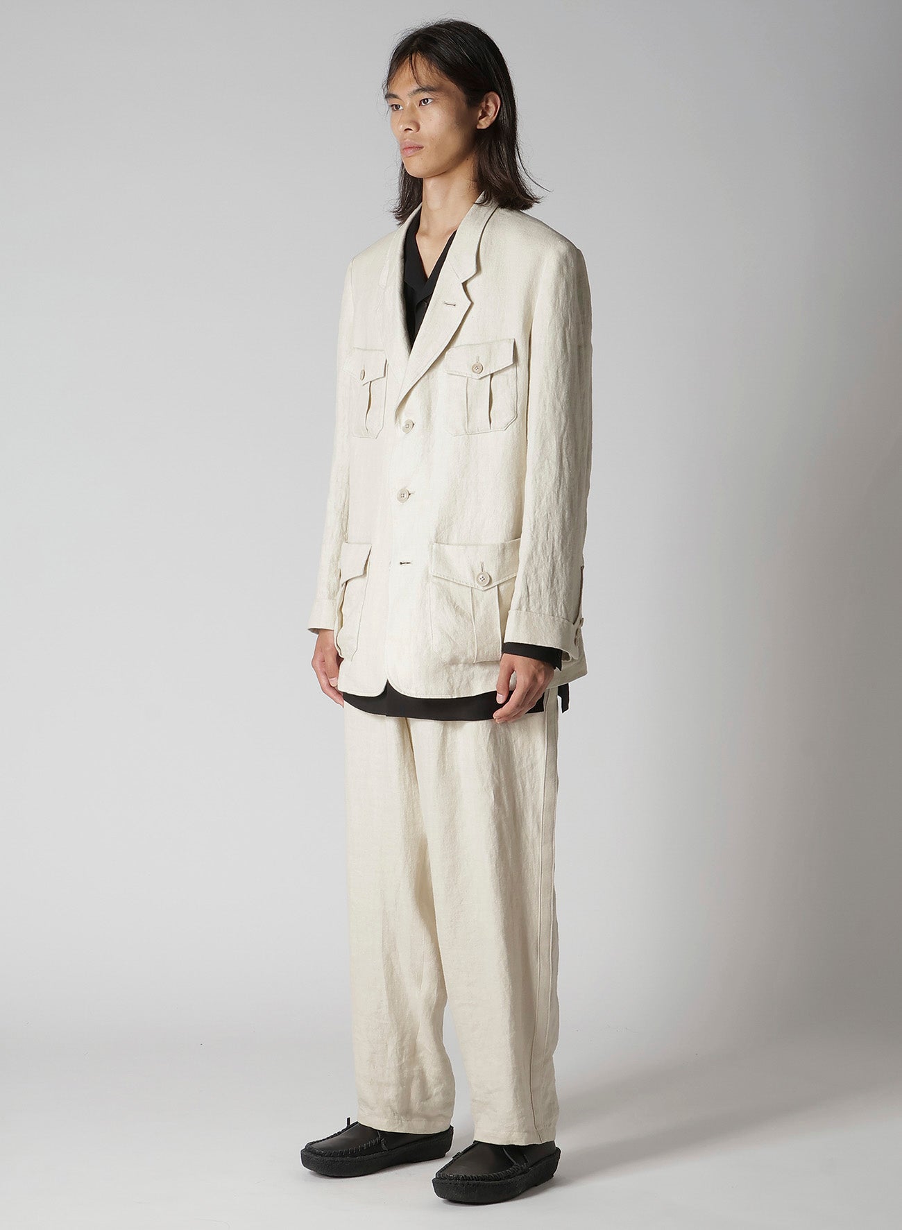 UN-DYED LINEN TWILL 4 POCKETS JACKET