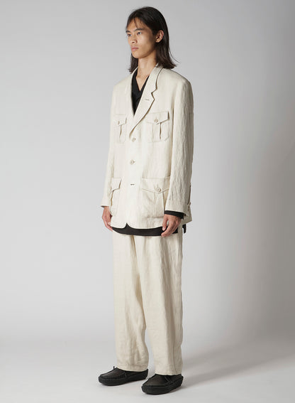 UN-DYED LINEN TWILL 4 POCKETS JACKET