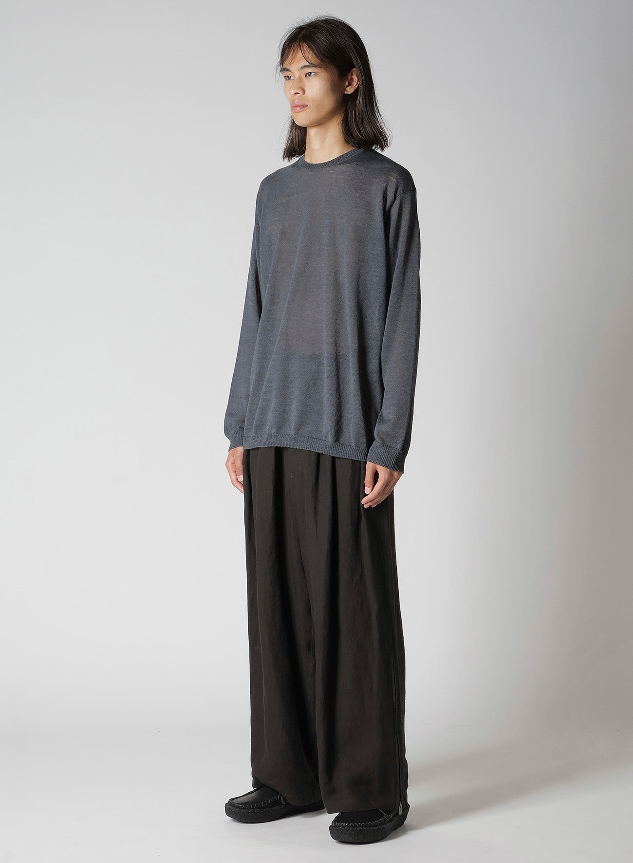 12G1PLY PLAIN STITCH ROUND NECK PULLOVER