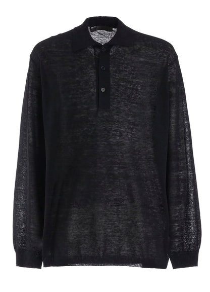 12G1PLY PLAIN STITCH POLO COLLAR PULLOVER