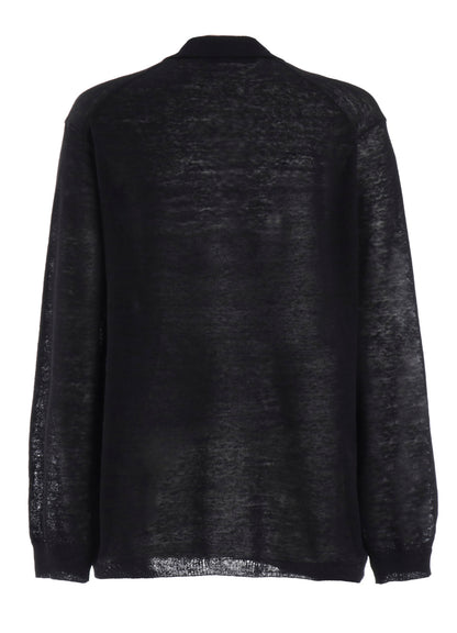 12G1PLY PLAIN STITCH POLO COLLAR PULLOVER