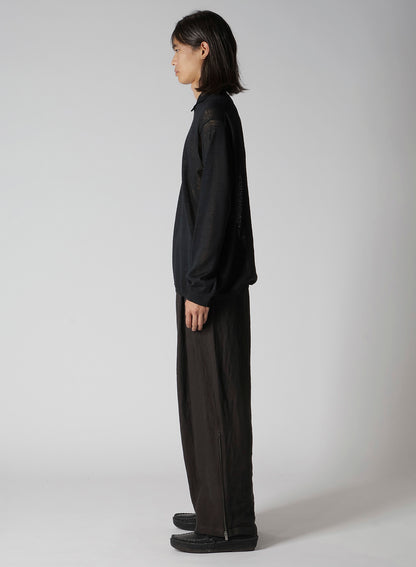 12G1PLY PLAIN STITCH POLO COLLAR PULLOVER