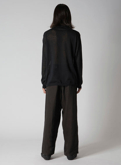 12G1PLY PLAIN STITCH POLO COLLAR PULLOVER