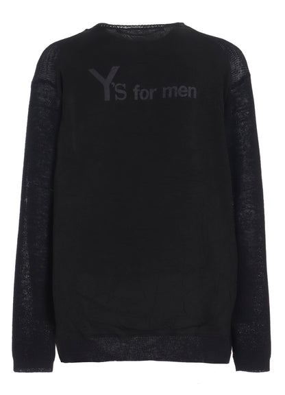 Y's for men BIG LOGO ROUND NECK PULLOVER