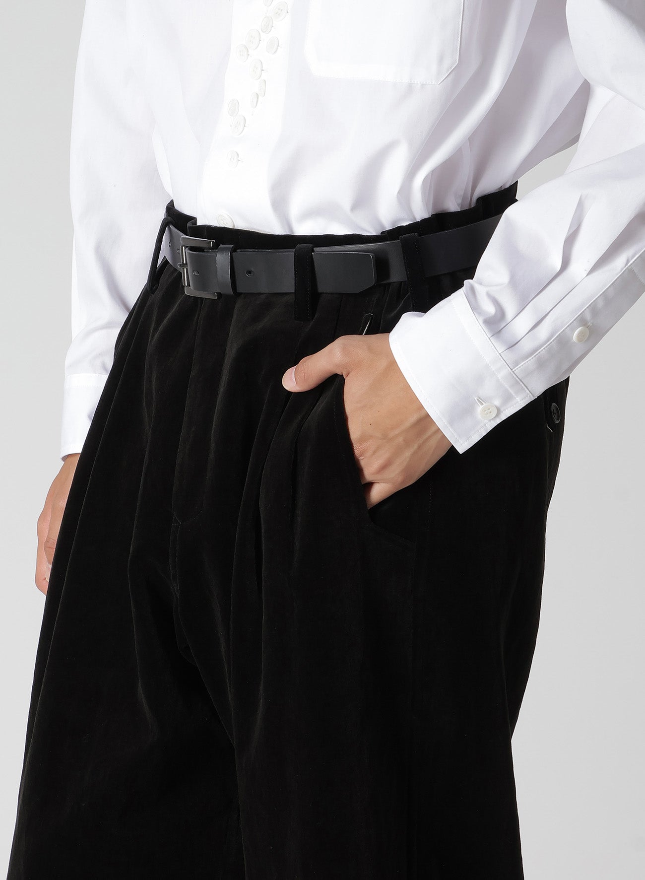 DOUBLE FACE HEM TAB PANTS