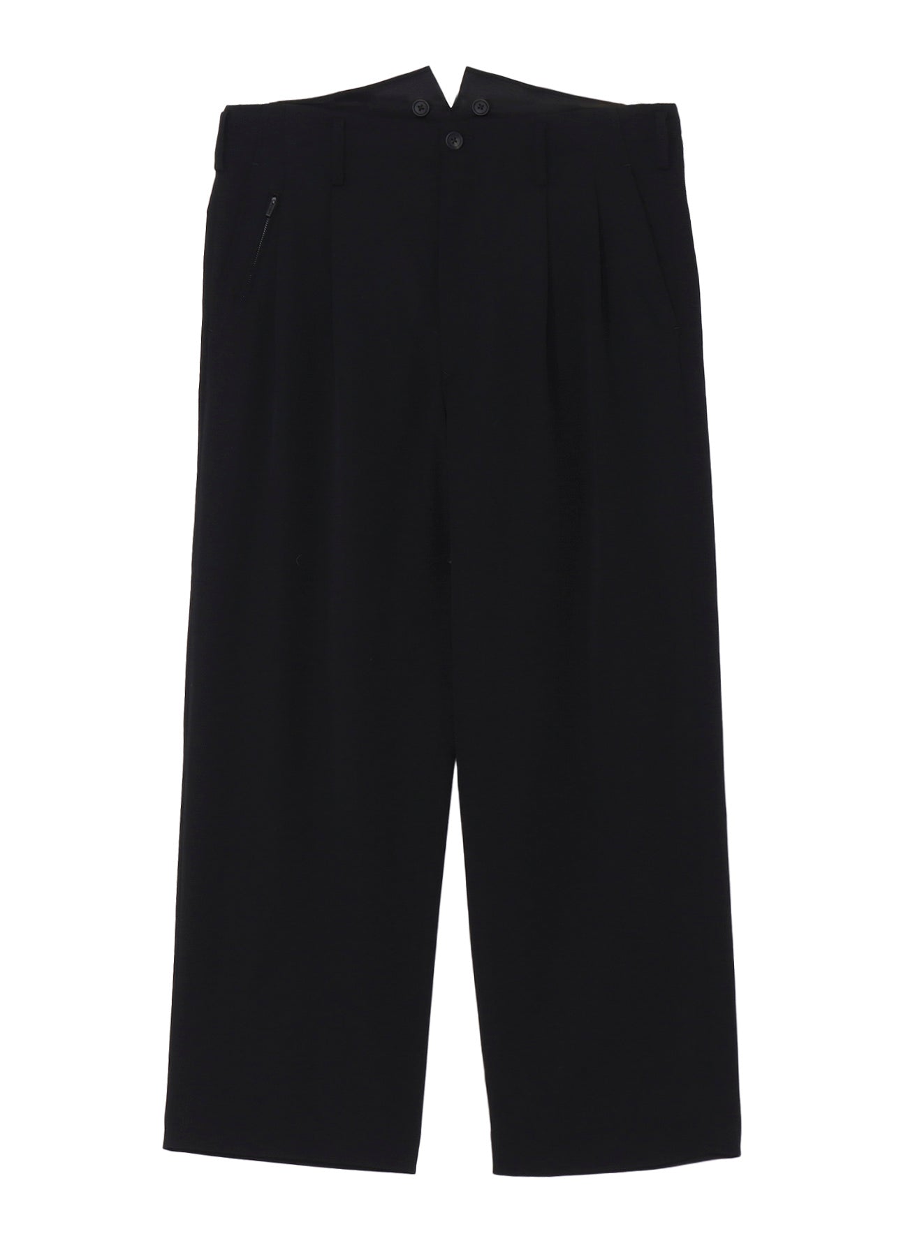 WOOL GABARDINE COIN POCKET TUCK PANTS
