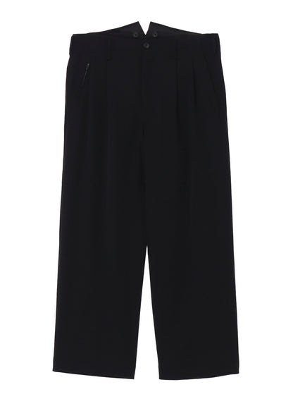 WOOL GABARDINE COIN POCKET TUCK PANTS