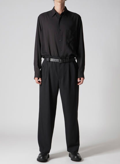 WOOL GABARDINE COIN POCKET TUCK PANTS