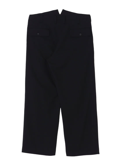 WOOL GABARDINE COIN POCKET TUCK PANTS