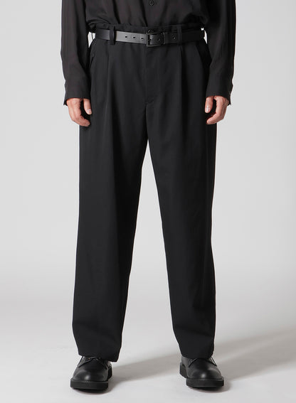 WOOL GABARDINE COIN POCKET TUCK PANTS