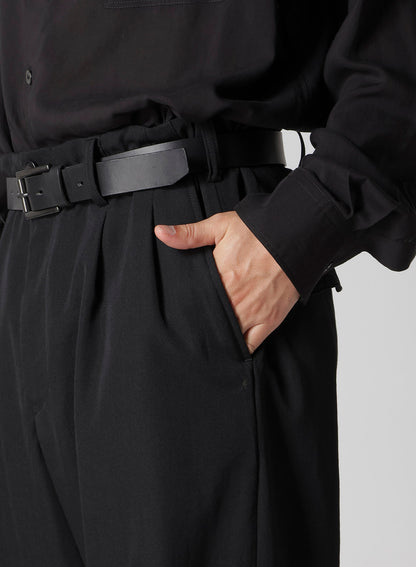 WOOL GABARDINE COIN POCKET TUCK PANTS