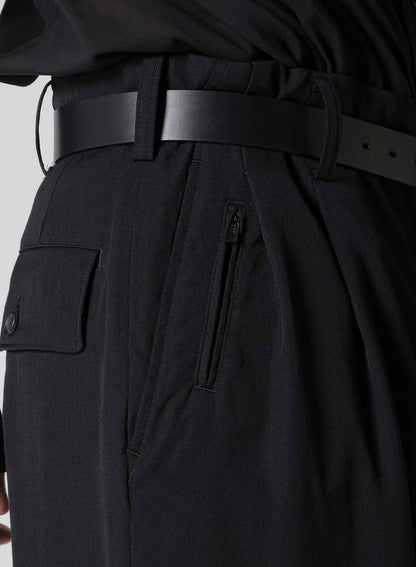 WOOL GABARDINE COIN POCKET TUCK PANTS