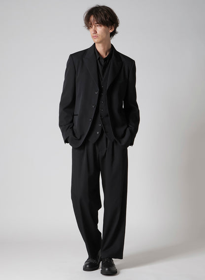 WOOL GABARDINE COIN POCKET TUCK PANTS