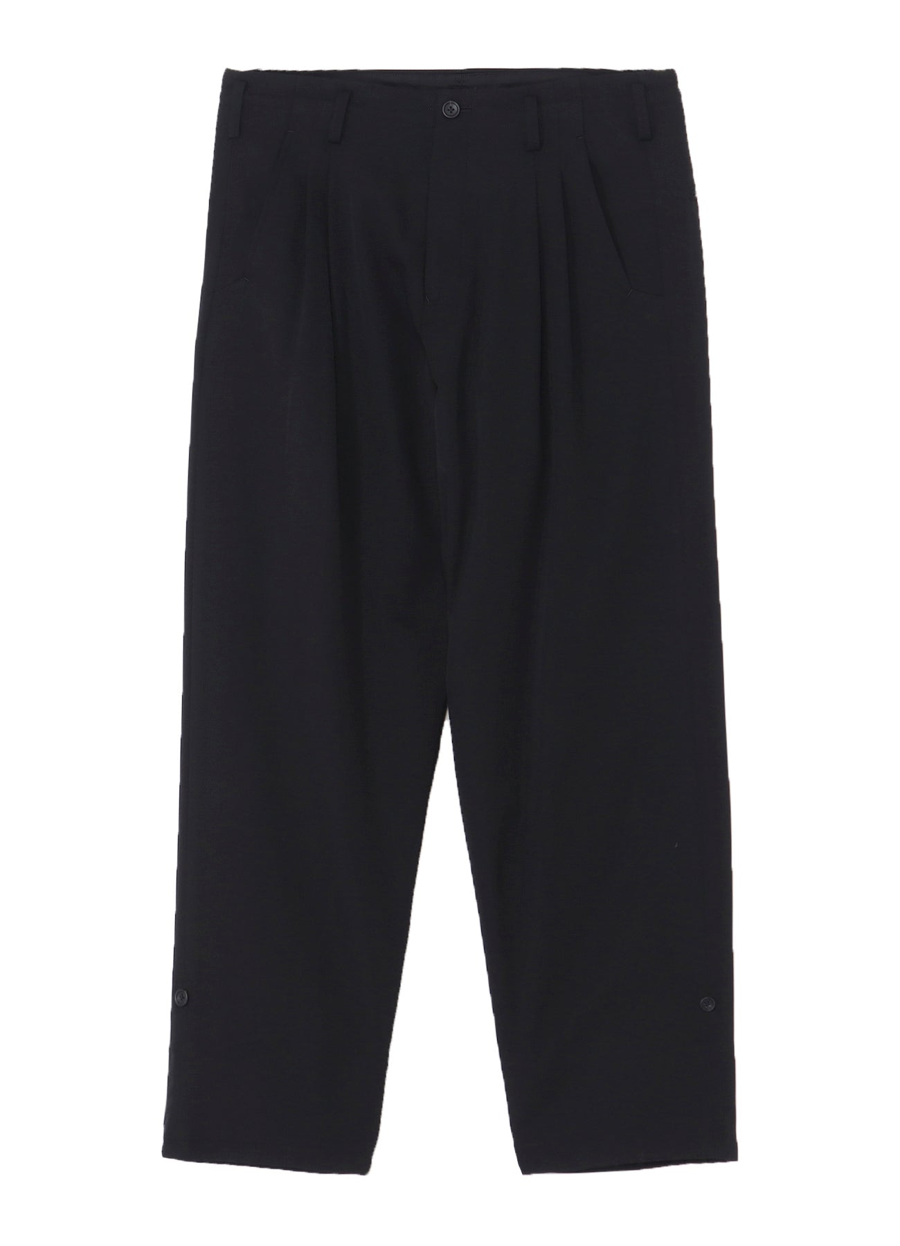 WOOL GABARDINE HEM TAB PANTS