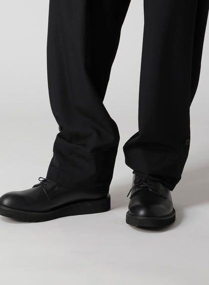 WOOL GABARDINE HEM TAB PANTS