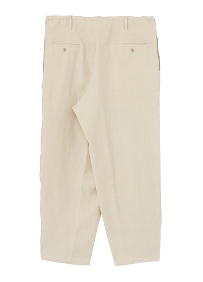 UN-DYED LINEN TWILL SIDE TAPE PANTS