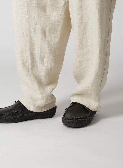 UN-DYED LINEN TWILL SIDE TAPE PANTS