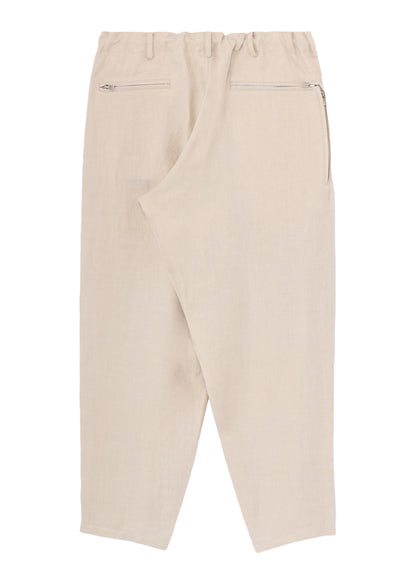 【PIECE UNIQUE】UN-DYED LINEN TWILL SIDE-ZIP PANTS