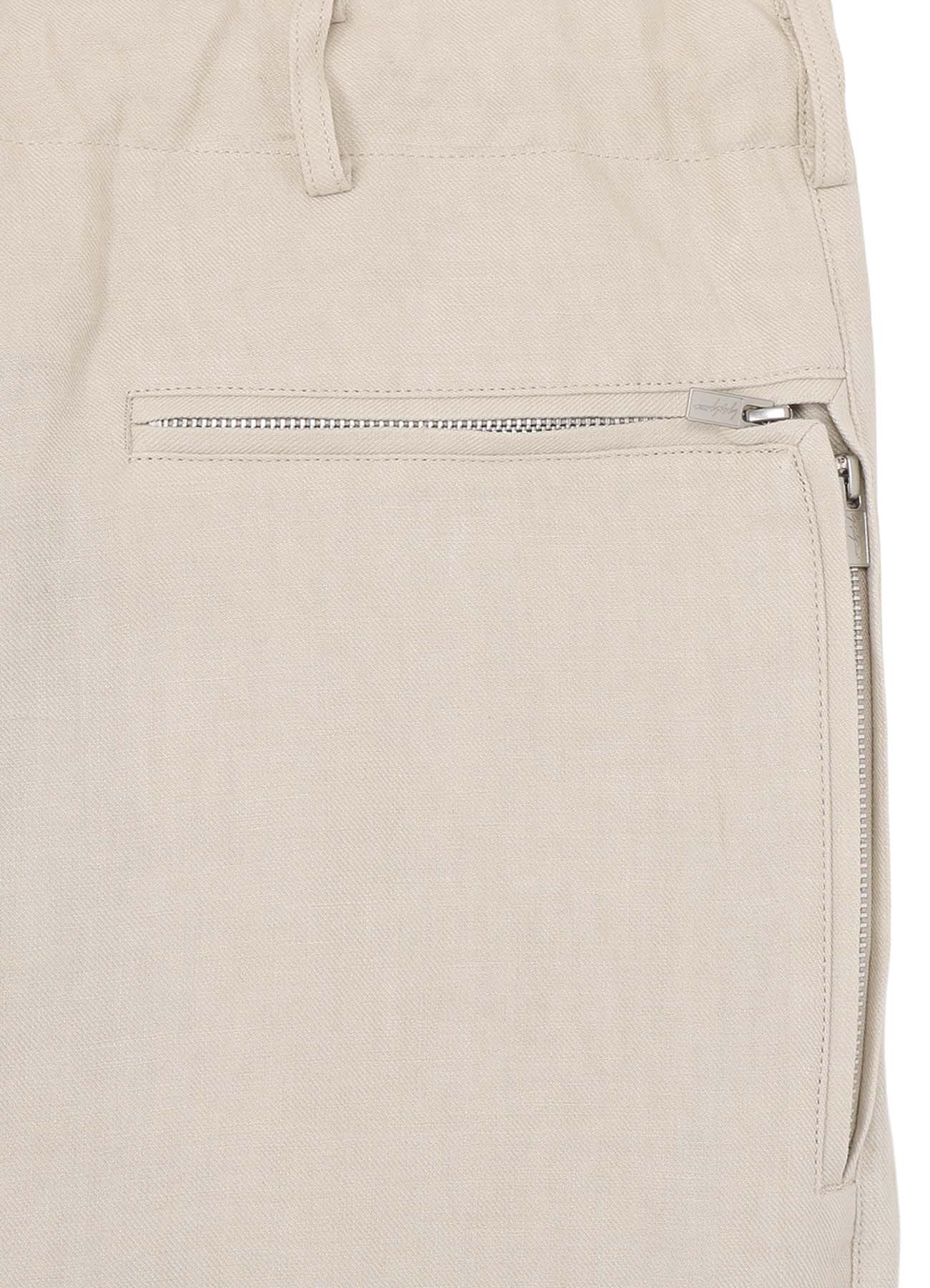 【PIECE UNIQUE】UN-DYED LINEN TWILL SIDE-ZIP PANTS