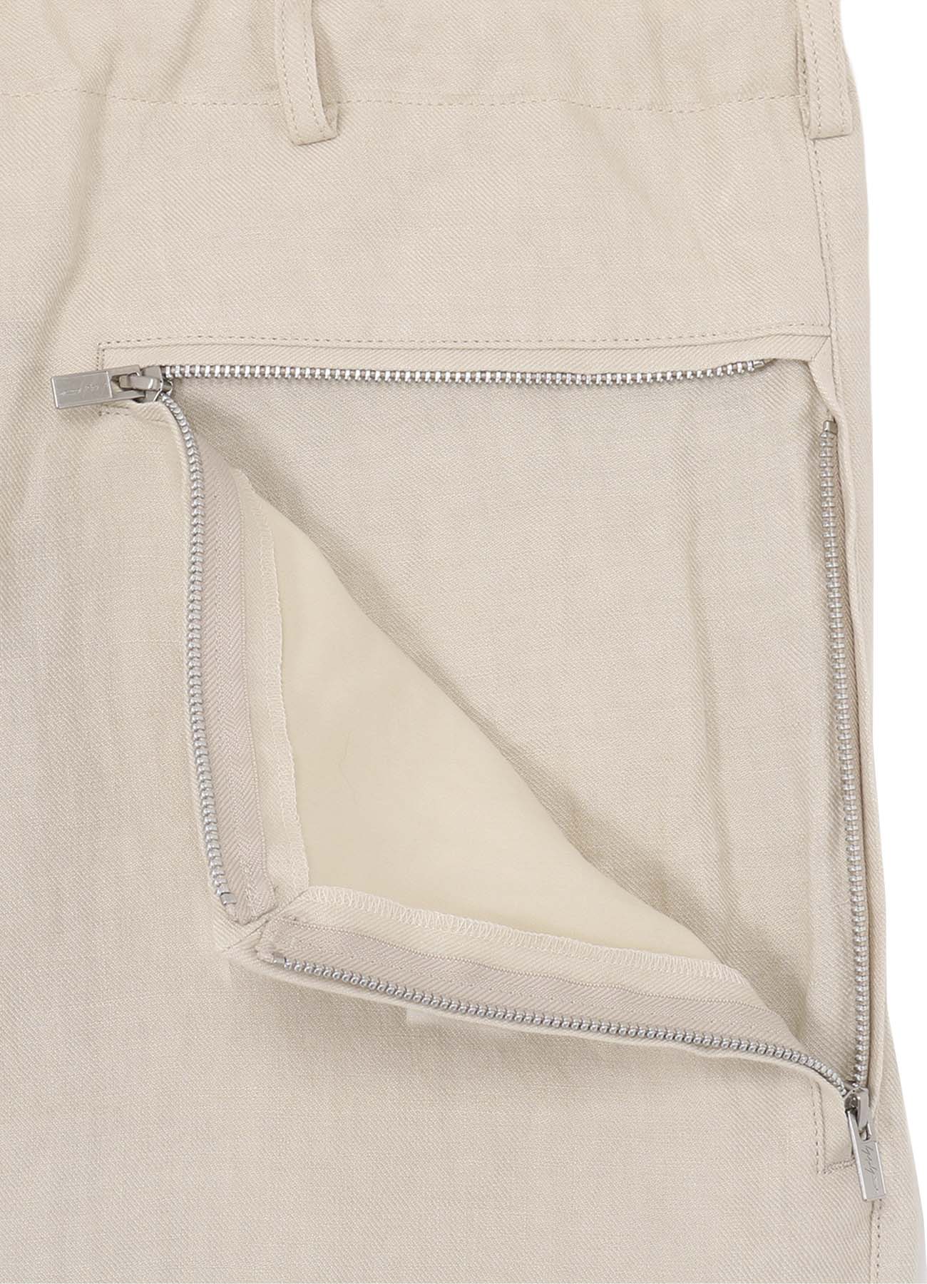 【PIECE UNIQUE】UN-DYED LINEN TWILL SIDE-ZIP PANTS