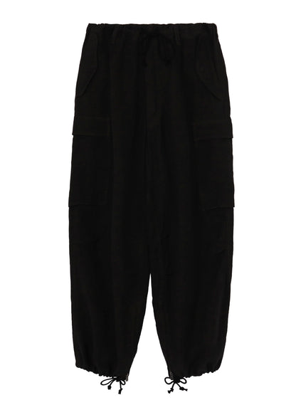 【PIECE UNIQUE】LINEN TWILL HEM-ZIP CARGO PANTS