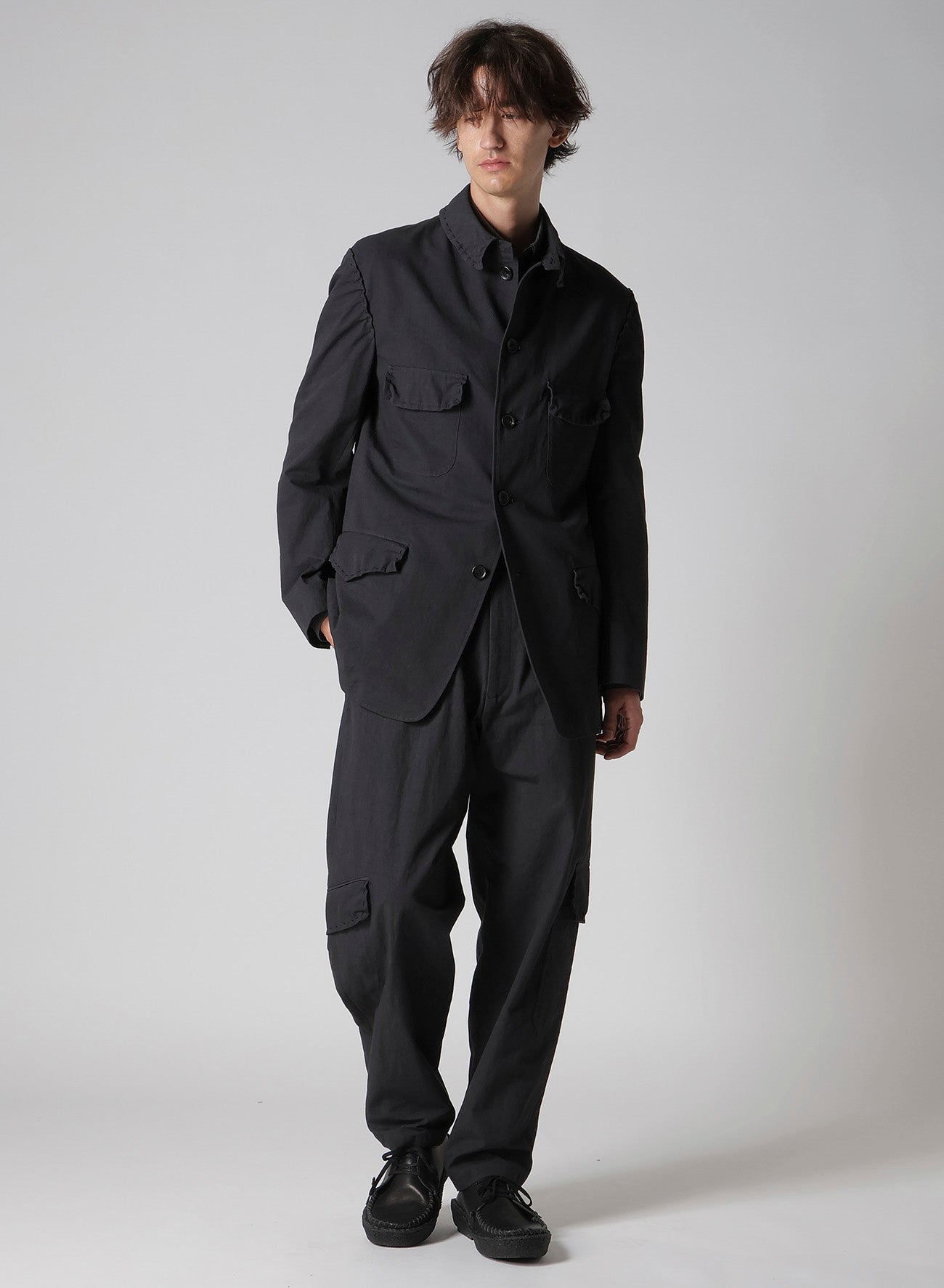 HAND STITCH SIDE TUCK STRING PANTS