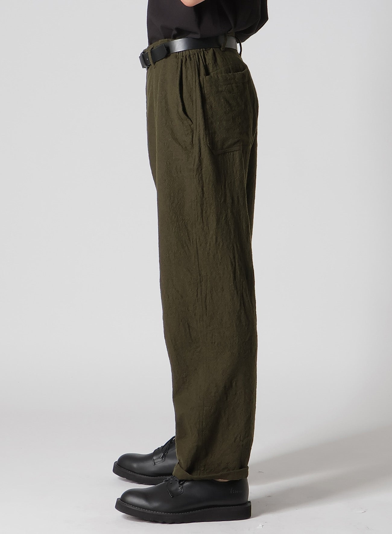 【Y's for men × MASSES】 SHRINK SERGE SIDE ELASTIC PANTS