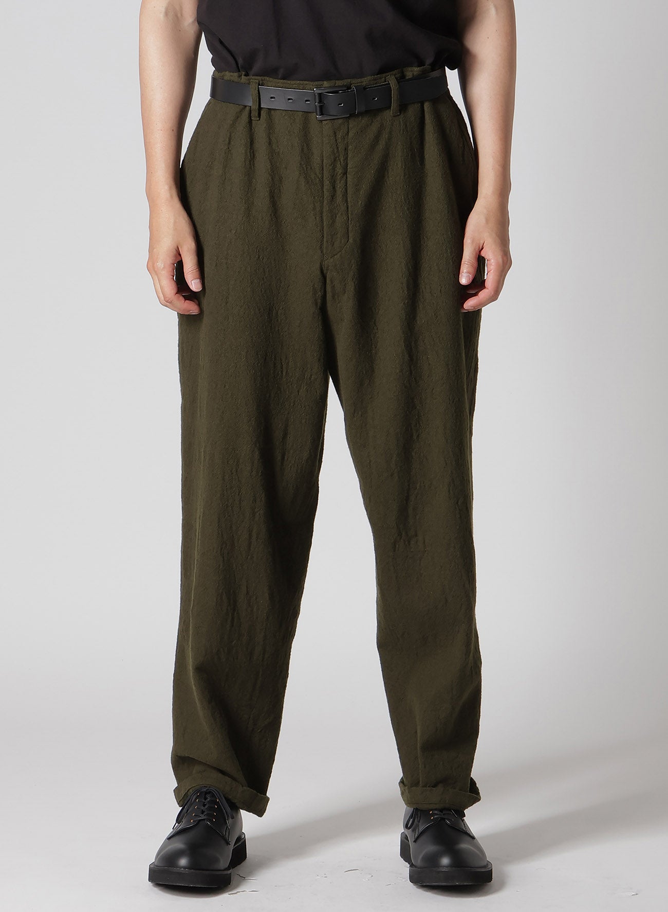 Y's for men × MASSES】 SHRINK SERGE SIDE ELASTIC PANTS – THE SHOP