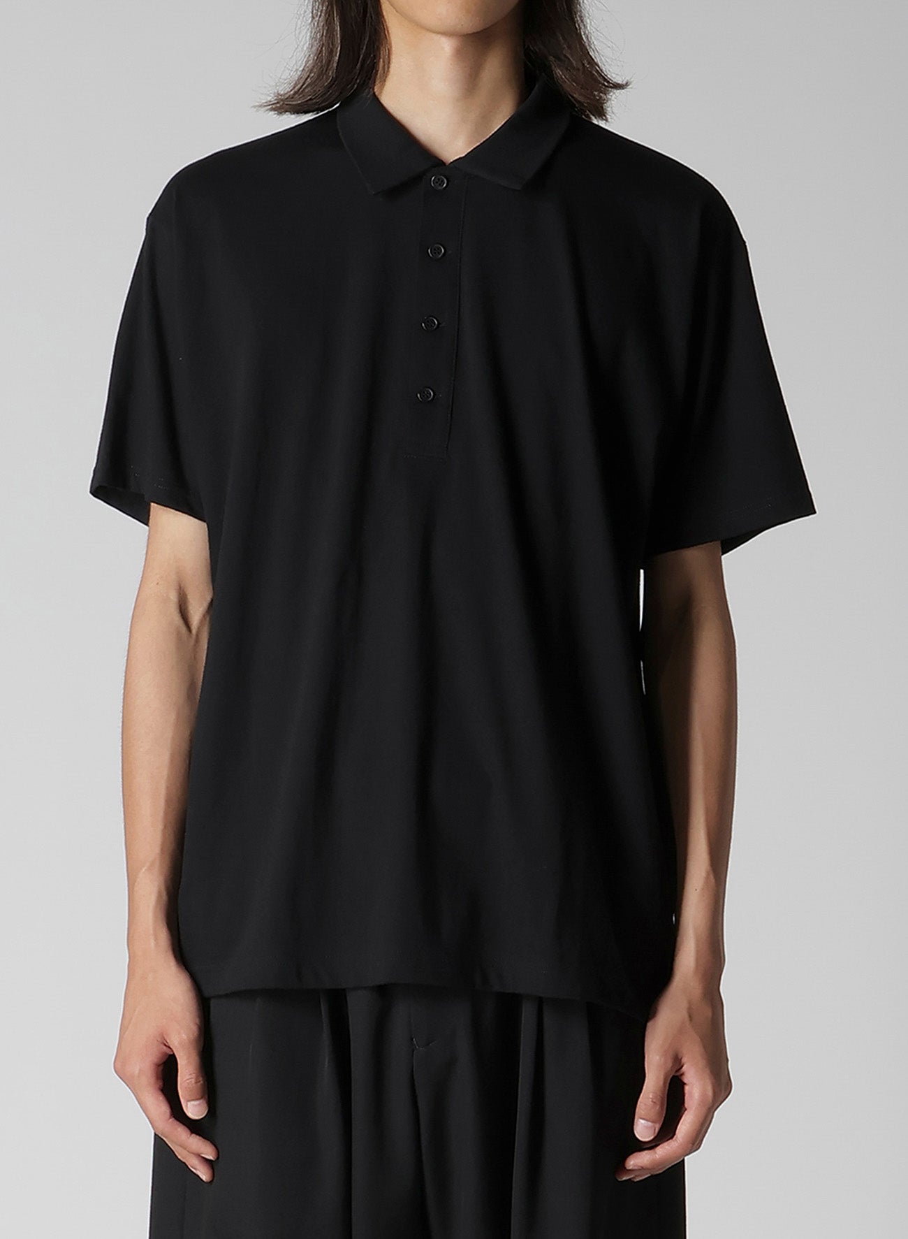 トップス Yohji Yamamoto POUR HOMME polo shirt 3 YOHJI YAMAMOTO Y-3 Men's Solid Blue Polo-Rugby Cotton 3 Button