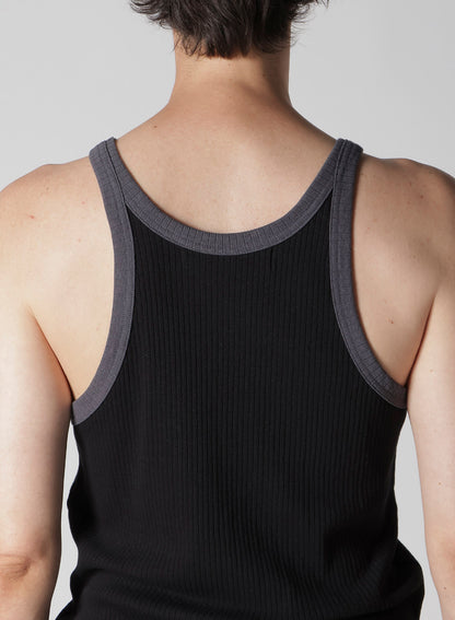 COLOR PANEL RIB TANK TOP