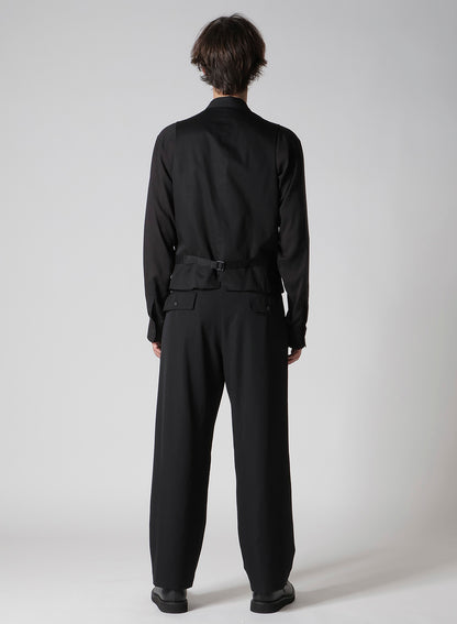 WOOL GABARDINE ZIP POCKET VEST