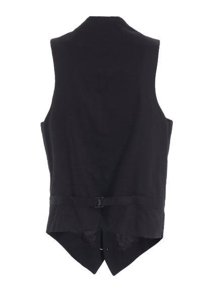 WOOL GABARDINE ZIP POCKET VEST