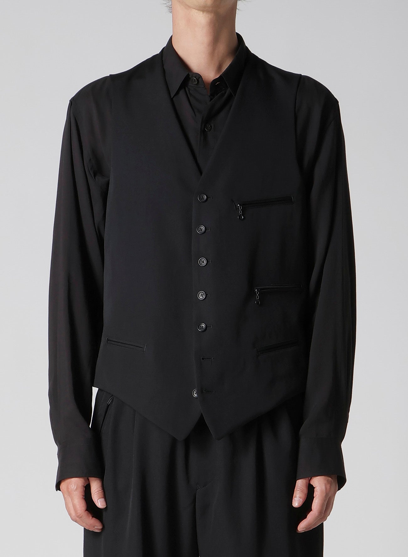 WOOL GABARDINE ZIP POCKET VEST – THE SHOP YOHJI YAMAMOTO