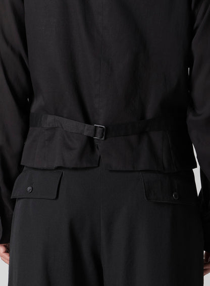 WOOL GABARDINE ZIP POCKET VEST