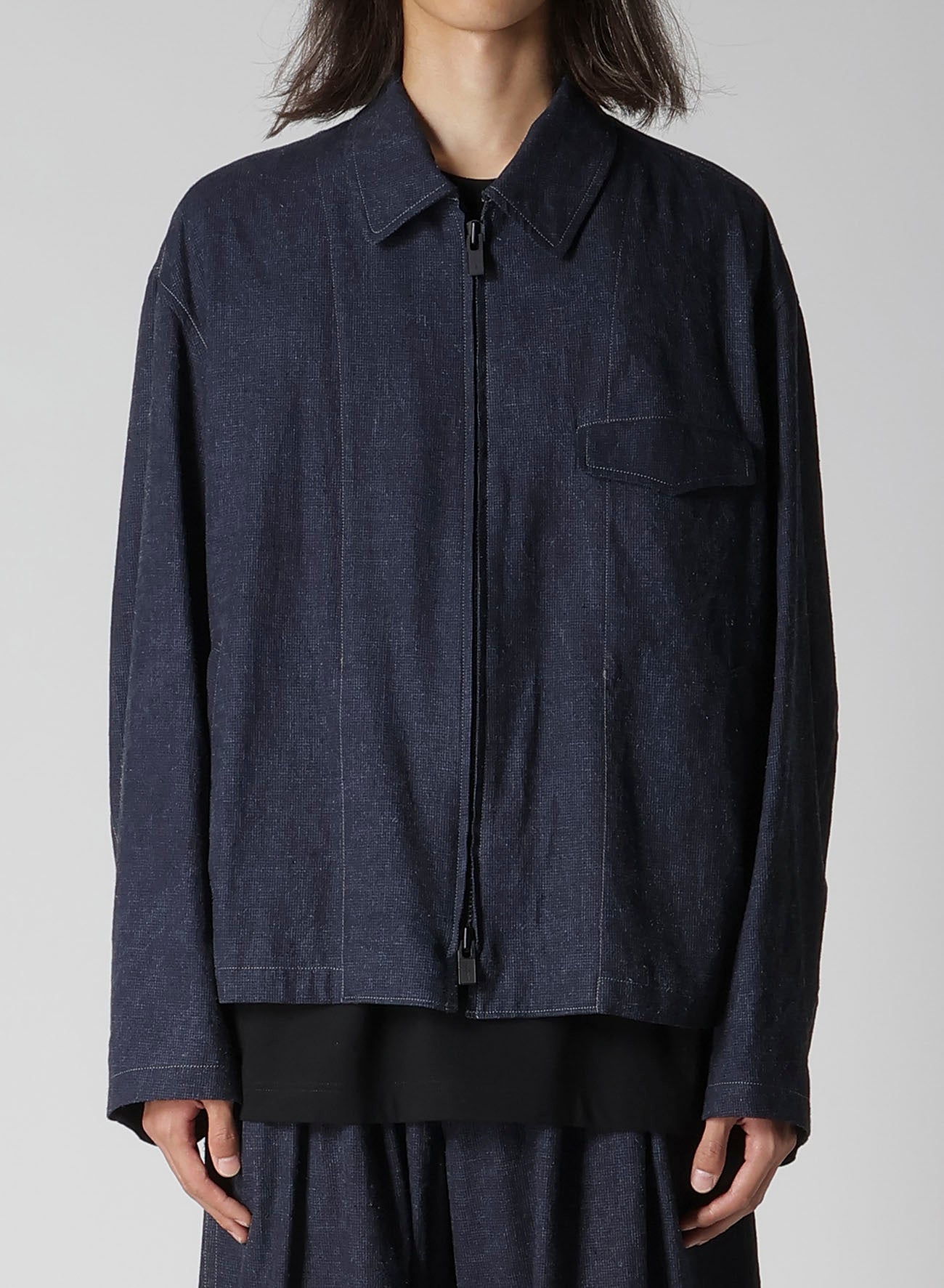 INK-DYED HOUNDSTOOTH BLOUSON