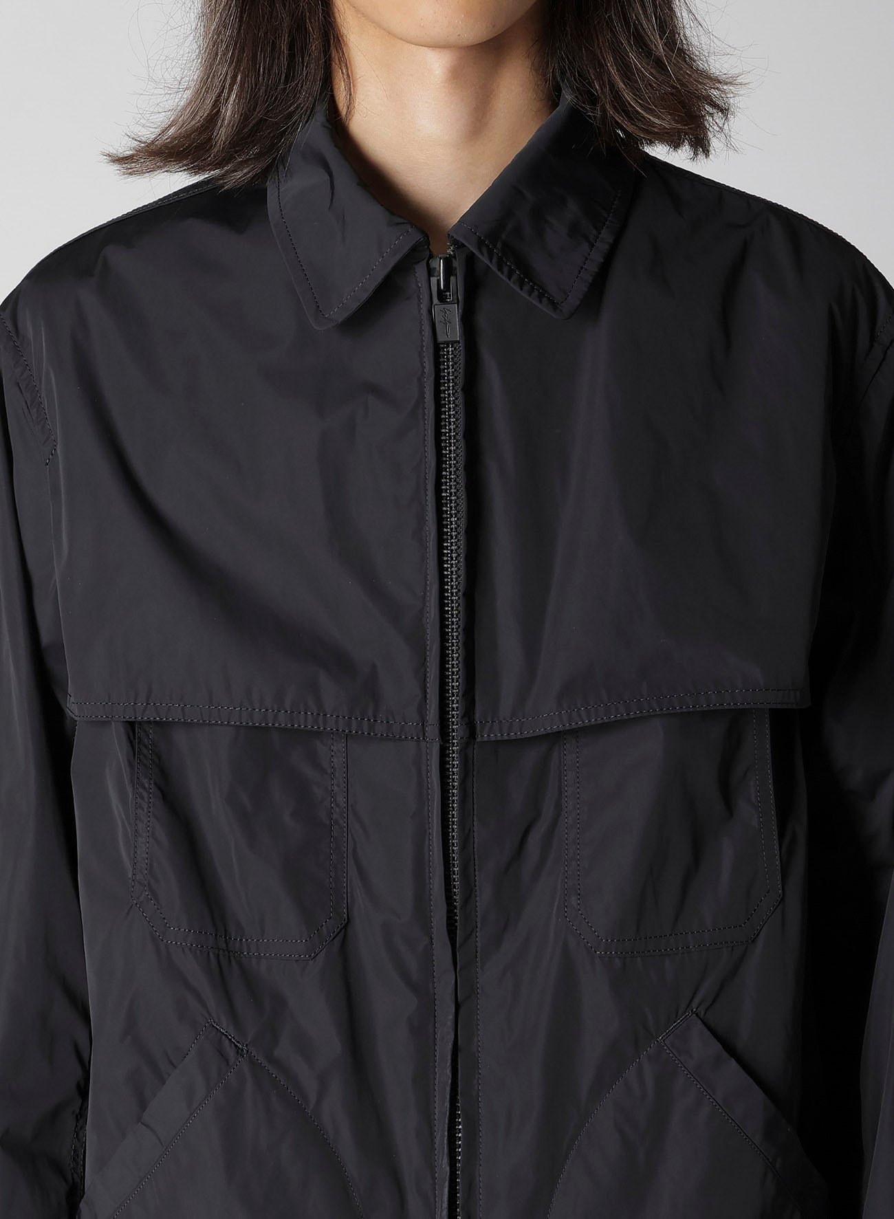 NYLON TAFFETA CHAIN STITCH SHIELD BLOUSON – THE SHOP YOHJI YAMAMOTO